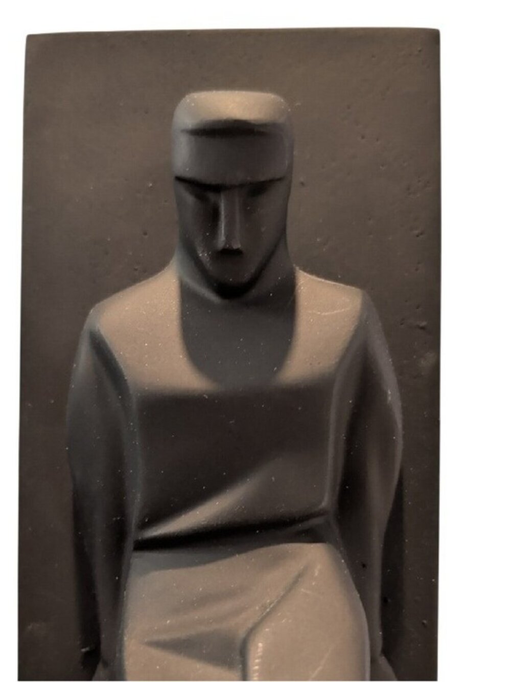 Chris Collicott Bookends Pair Man Woman Sculpture Black Art Deco Cubist Realism - Picture 9 of 16